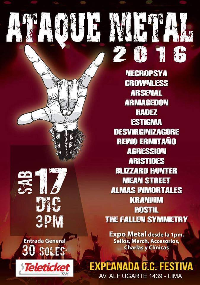 ATAQUE METAL 2016 - EL METAL PERUANO NI SE RINDE NI SE DETIENE
