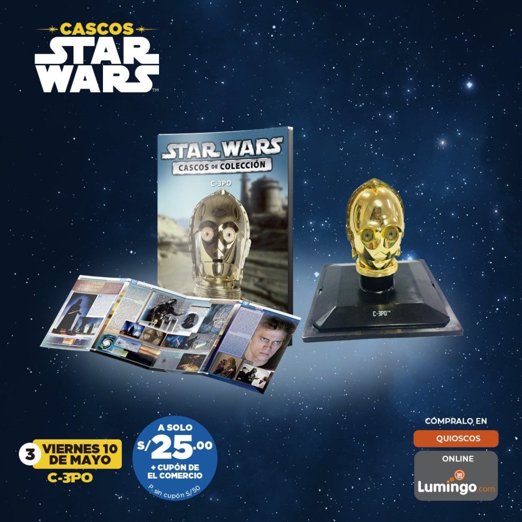 Adquiere los cascos más emblemáticos de Star Wars: C3PO