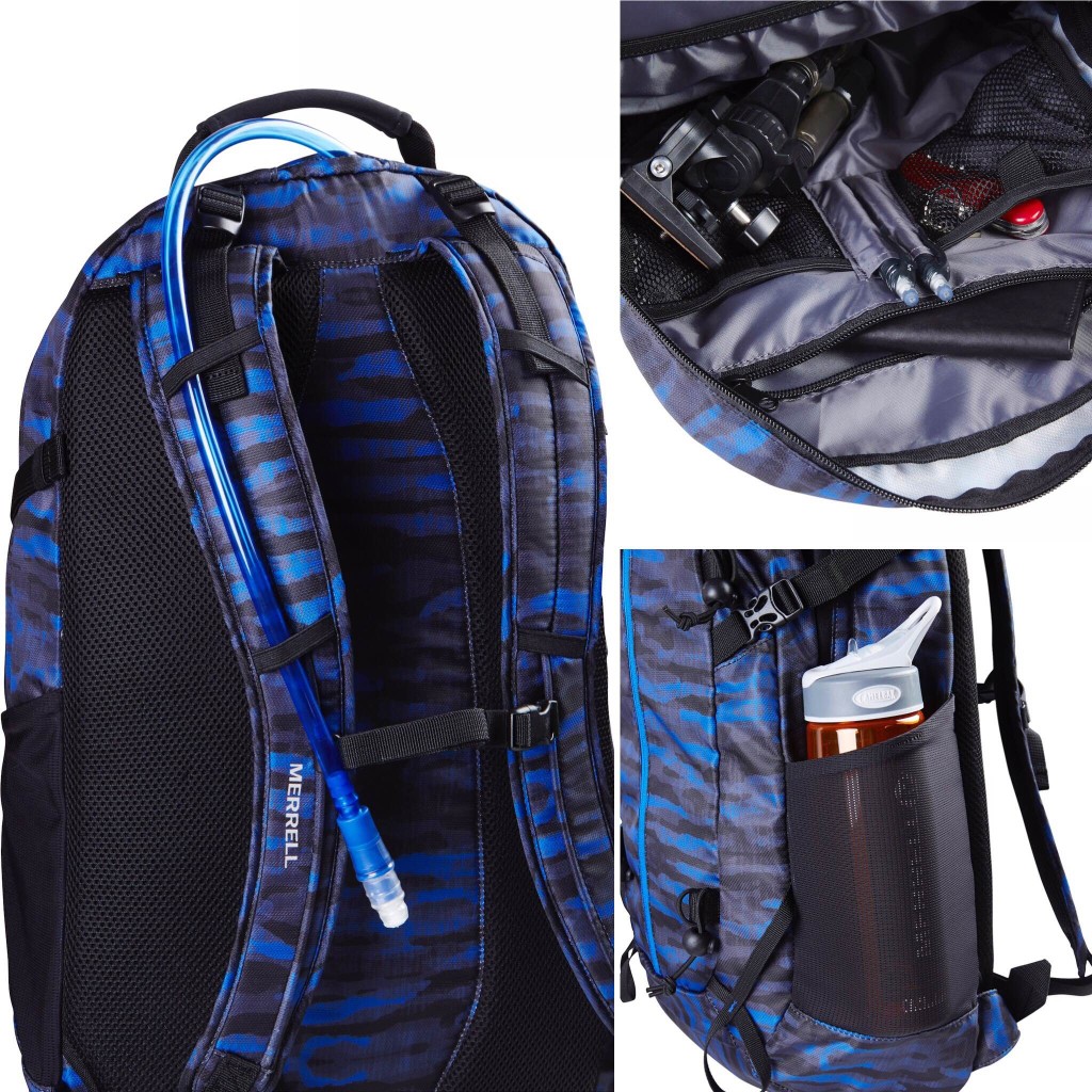 Foto: mochila de 24 litros con compartimientos. Modelo Myers de Merrel: S/299 24 LITROS