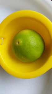 Limón en exprimidor de plástico