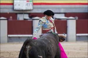 FOTO: PÁG WEB PLAZA DE LAS VENTAS TRAPÍO. Los novillos lidiados por Roca Rey en Madrid, parecían toros hechos y derechos.