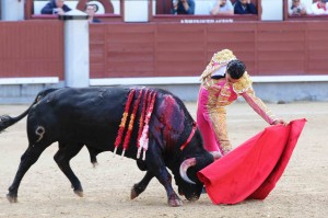 FOTO: CHELE ORTIZ NATURAL. Joaquín Galdós logró cuajar algunas buenas series, aunque por momentos -negativamente influenciado por la peculiar tauromaquia de El Juli- se le viese algo encorvado.