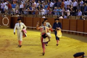 FOTO: JOËL BURAVAND OREJA. Joaquín Galdós, triunfador de la novillada de ayer en Sevilla.