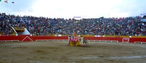 FOTO: PABLO JAVIER GÓMEZ DEBARBIER AL ALIMÓN. En una tarde extraña, sobre todo por la tozudez y mala decisión del alcalde de Cutervo, Esaú Fernández y Sebastián Ritter lancean al sexto toro de la corrida del 29 de junio, el que finalmente fue indultado.