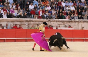 FOTO: JOËL BURAVAND CAPOTE DE ARTE. El toreo de capa de Roca Rey, derrochando estoico valor, emociona de particular manera a los aficionados.