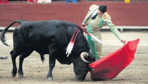 FOTO: JUAN PONCE arte y riesgo. El sexto toro de Miura le permitió a Ureña mostrar su clase, a pesar del peligro que tuvo y que emocionó al público de Acho.