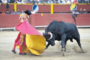 FOTO: JUAN PONCE PUNDONOR . Manuel Escribano demostró ayer en el ruedo, con capote, banderillas y muleta, sus indesmayables ganas de triunfo.