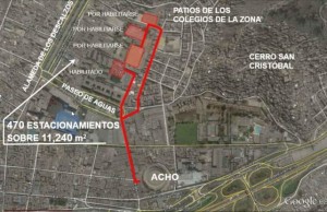 ELABORADO POR PABLO J. GÓMEZ DEBARBIERI ESTACIONAMIENTOS. Acho necesita 2.600 parqueos; por lo menos debería empezarse habilitando los primeros 500 en los colegios cercanos.