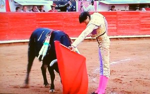 CAPTURA DE PANTALLA  REMATE. Al culminar la faena, tras su entrega y el arrimón que el toro requirió, Andrés tenía al menos una oreja ganada.