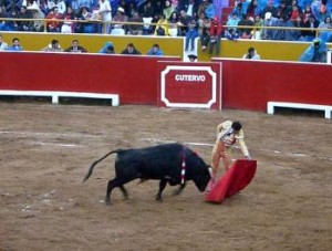 FOTO: PABLO JAVIER GÓMEZ DEBARBIERI Joaquín Galdós en un buen muletazo al sexto toro del día 28 en Cutervo, faena sin redondear por la lidia que llevó dicho astado.