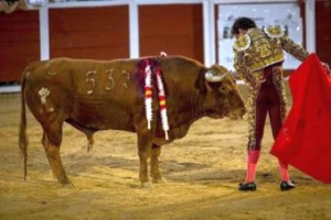 FOTO: M GUIJARRO Joaquín metido entre los pitones el sábado en Iniesta.