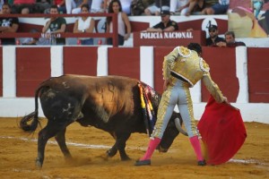 Buen derechazo de Joaquín el sábado en Valdepeñas. 