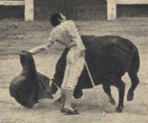 FOTO: EL RUEDO Natural de Palomo a Cigarrero mirando al tendido 8 que lo pitaba.