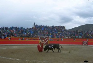 Buen derechazo del torero peruano.