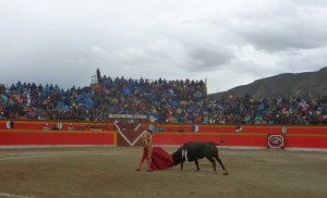 FOTOS: PABLO JAVIER GÓMEZ DEBARBIERI Galdós en Ticapampa: buen natural, anclados los talones en la arena y asentado el cuerpo, mientras conduce con temple al toro.