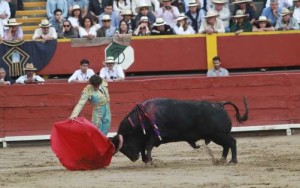 Templado derechazo de Alfonso de Lima al quinto toro.