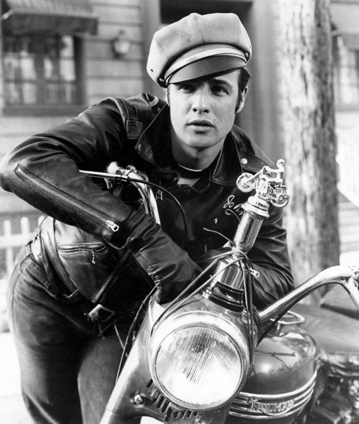 Chaqueta de moto para hombre Marlon Brando color negro