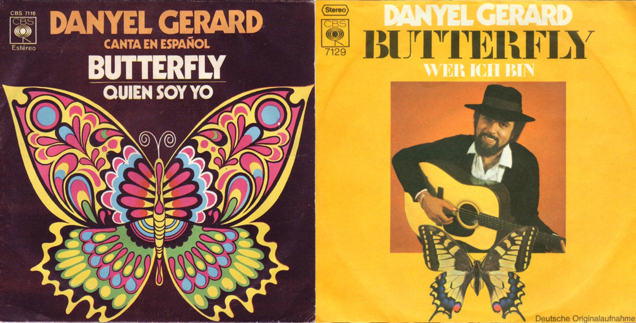 Discos sencillos de "Butterfly" en español y alemán.