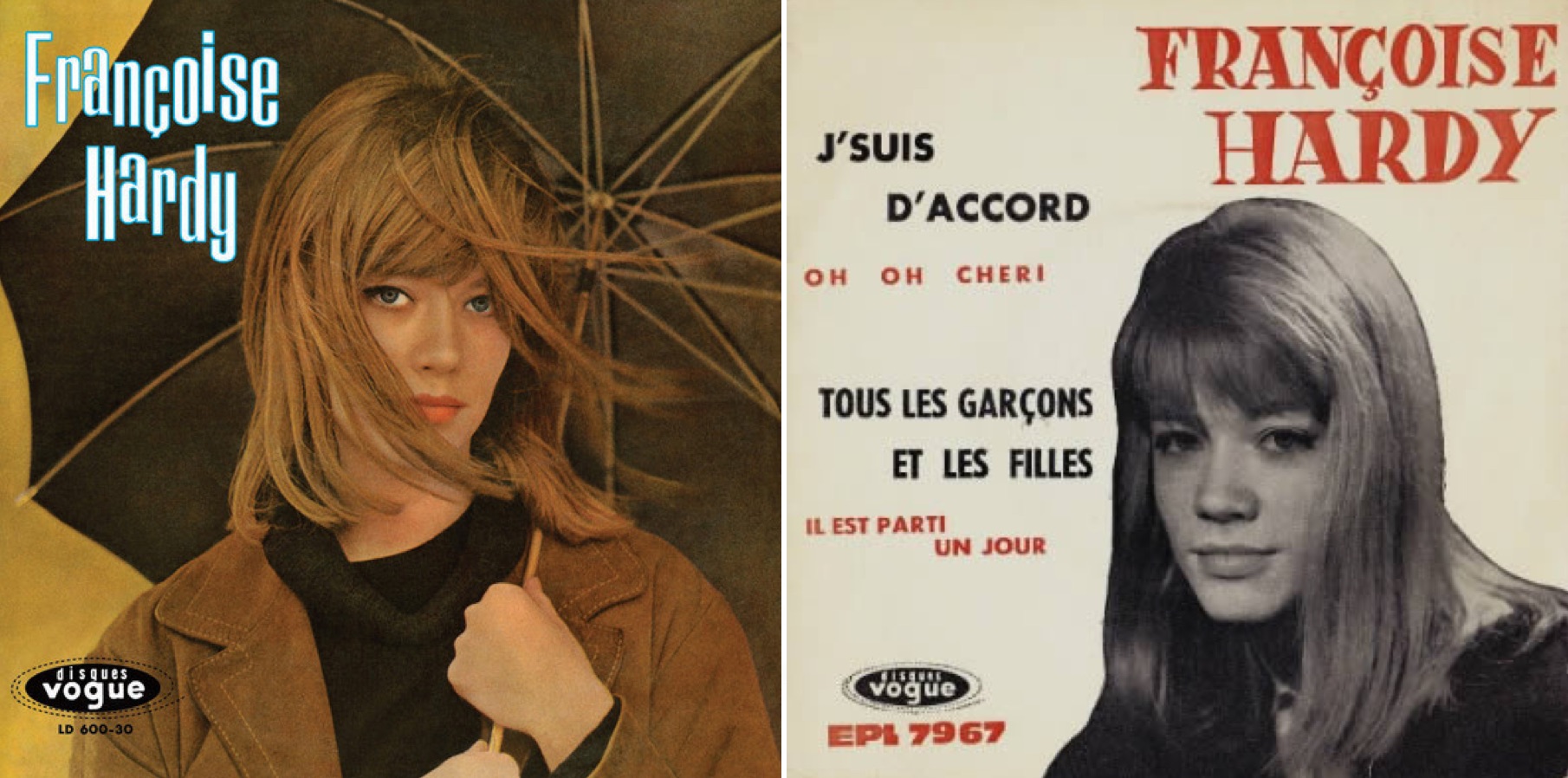Discos sencillos de "Tous les garçons et les filles" (1962).
