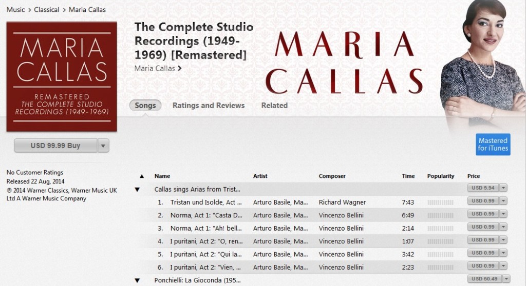 Callas iTunes