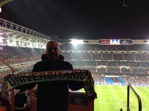 Celebrando el título de la 'U' en el Bernabéu. Diciembre del 2013.