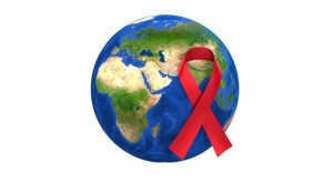 World AIDS Day Awareness Globe Red Ribbon Isolated