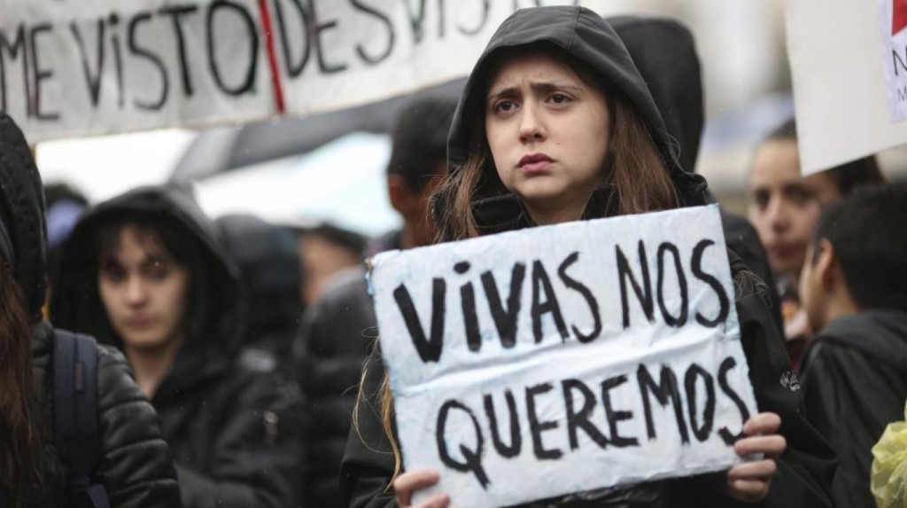 Foto tomada en la marcha Ni una menos